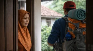 melepas kepergian anak yang akan pergi mendaki