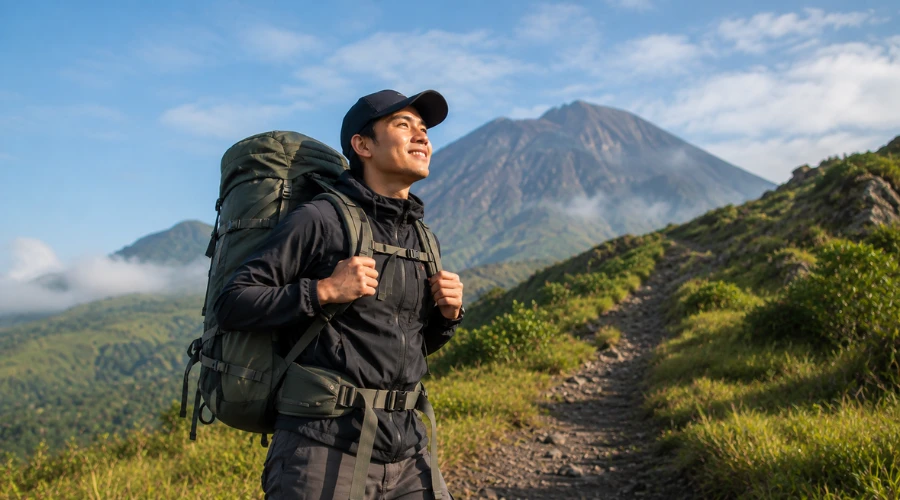 pendaki dengan carrier baru